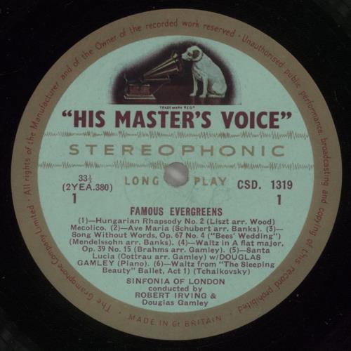 Robert Irving Robert Irving Presents Famous Evergreens vinyl LP album (LP record) UK 9OKLPRO875258