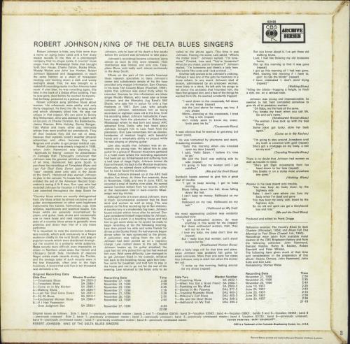Robert Johnson (30s) King Of The Delta Blues Singers - 1st vinyl LP album (LP record) UK RJ2LPKI331421
