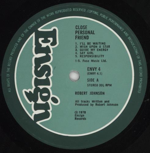 Robert Johnson (70s) Close Personal Friend vinyl LP album (LP record) UK RJ0LPCL341714