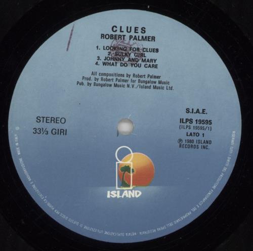 Robert Palmer Clues vinyl LP album (LP record) Italian PLMLPCL316468