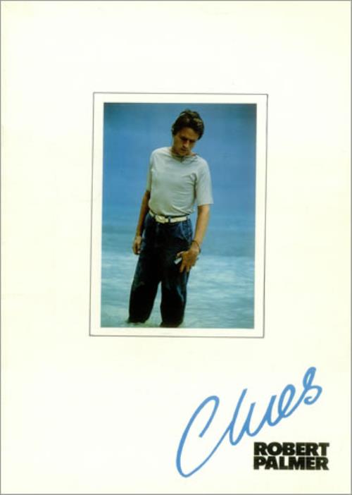 Robert Palmer Clues tour programme UK PLMTRCL453836