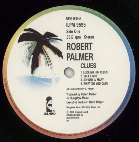 Robert Palmer Clues vinyl LP album (LP record) UK PLMLPCL522817