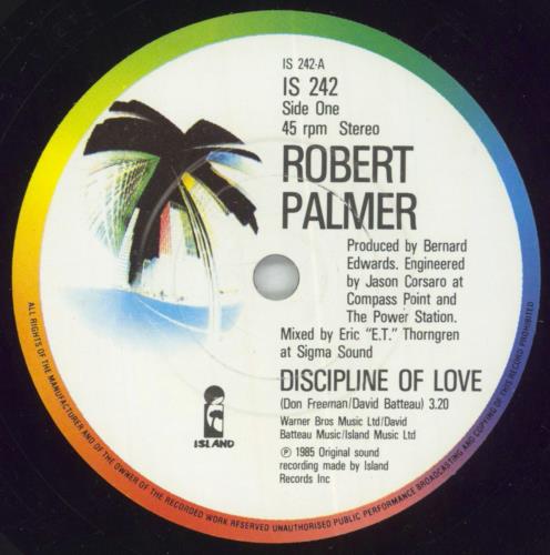 Robert Palmer Discipline Of Love 7" vinyl single (7 inch record / 45) UK PLM07DI294164