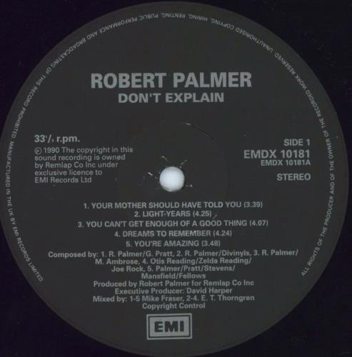 Robert Palmer Don't Explain - Factory Sample 2-LP vinyl record set (Double LP Album) UK PLM2LDO806792
