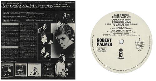 Robert Palmer Live - Band In Boston vinyl LP album (LP record) US PLMLPLI429554