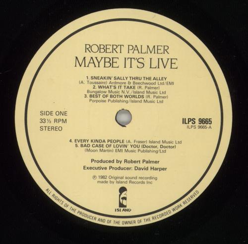 Robert Palmer Maybe It's Live vinyl LP album (LP record) UK PLMLPMA216945
