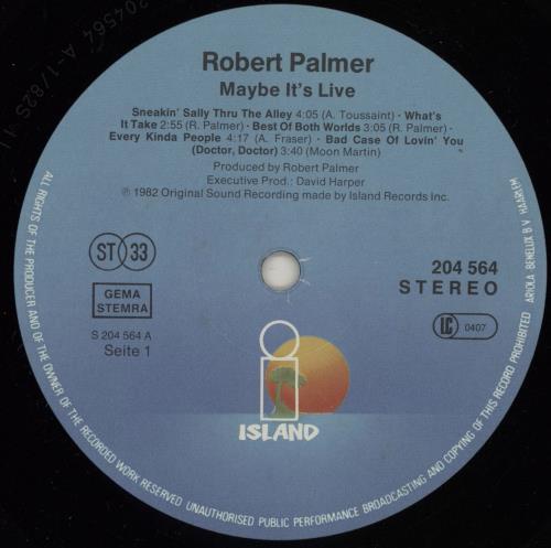 Robert Palmer Maybe It's Live vinyl LP album (LP record) Dutch PLMLPMA753860