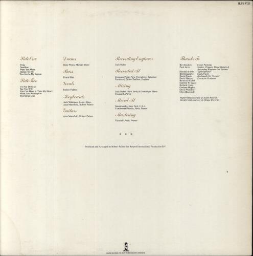 Robert Palmer Pride vinyl LP album (LP record) UK PLMLPPR216961
