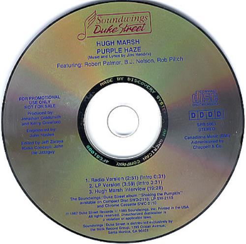 Robert Palmer Purple Haze CD single (CD5 / 5") US PLMC5PU352364