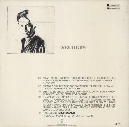 Robert Palmer Secrets vinyl LP album (LP record) German PLMLPSE668946