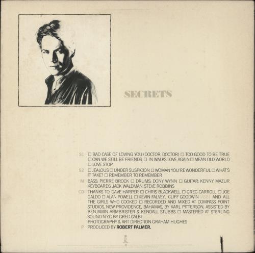 Robert Palmer Secrets vinyl LP album (LP record) US PLMLPSE874538