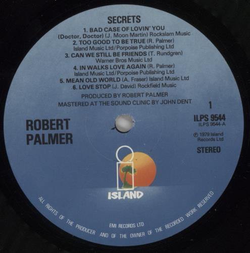Robert Palmer Secrets vinyl LP album (LP record) UK PLMLPSE889700