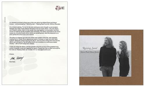 Robert Plant & Alison Krauss Raising Sand media press kit US XYBKIRA432822