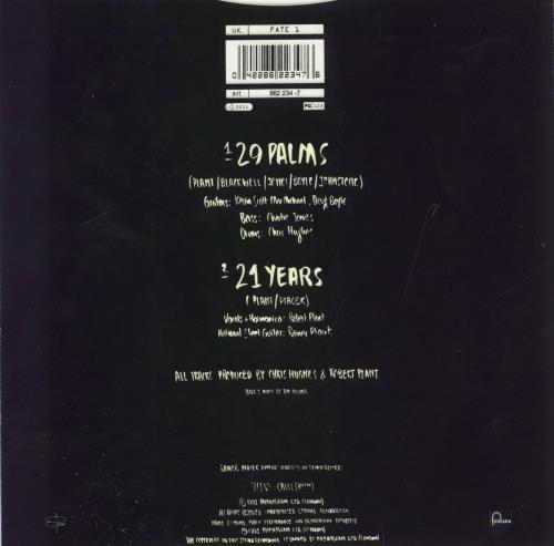 Robert Plant 29 Palms - Solid 7" vinyl single (7 inch record / 45) UK PLA07PA808610