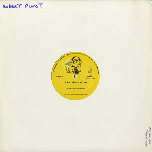 Robert Plant BBC Rock Hour vinyl LP album (LP record) US PLALPBB462563