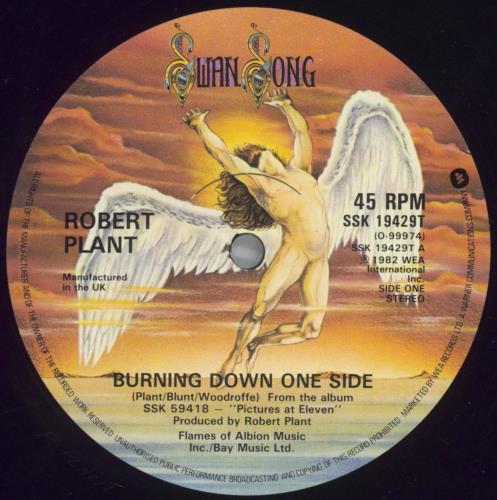Robert Plant Burning Down One Side 12" vinyl single (12 inch record / Maxi-single) UK PLA12BU825253