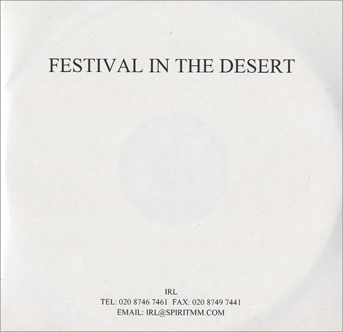 Robert Plant Festival In The Desert CD-R acetate UK PLACRFE487288