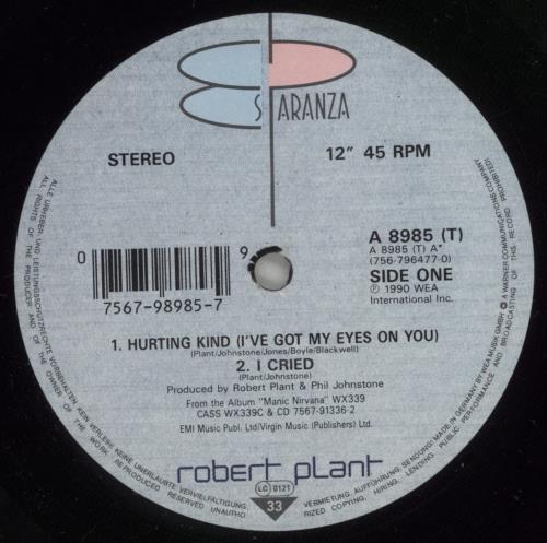 Robert Plant Hurting Kind 12" vinyl single (12 inch record / Maxi-single) UK PLA12HU878351