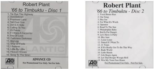 Robert Plant Sixty Six To Timbuktu CD-R acetate US PLACRSI275945