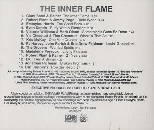 Robert Plant The Inner Flame: A Rainer Ptacek Tribute CD album (CDLP) US PLACDTH554309