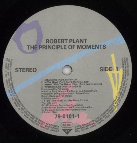 Robert Plant The Principle Of Moments + Shrink vinyl LP album (LP record) German PLALPTH631675