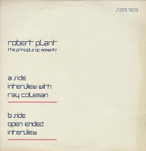Robert Plant The Principle Of Moments Interview vinyl LP album (LP record) UK PLALPTH25023