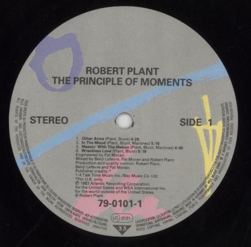 Robert Plant The Principle Of Moments vinyl LP album (LP record) German PLALPTH392439