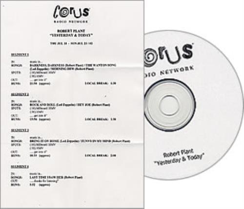 Robert Plant Yesterday And Today CD album (CDLP) Canadian PLACDYE231889