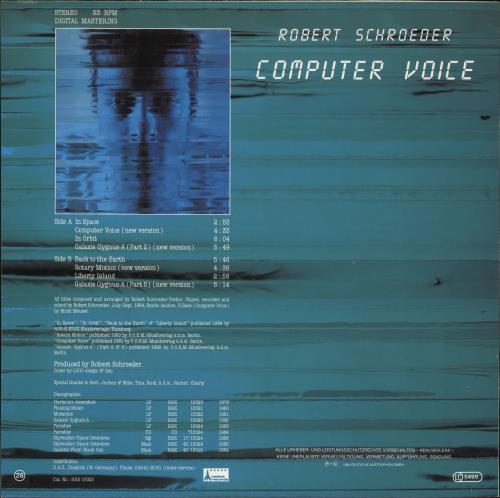 Robert Schroder Computer Voice vinyl LP album (LP record) German RO2LPCO700258