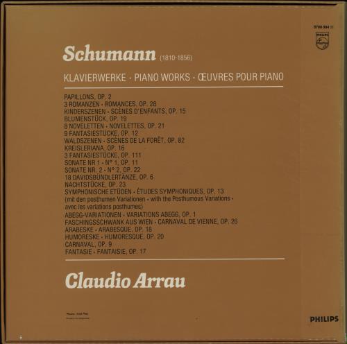 Robert Schumann Claudio Arrau Plays Schumann Vinyl Box Set Dutch S5-VXCL752812