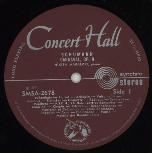 Robert Schumann Schumann: Carnaval, Op. 9 / Etudes Symphoniques, Op. 13 vinyl LP album (LP record) UK S5-LPSC854386
