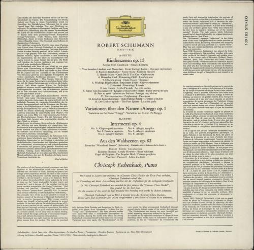 Robert Schumann Schumann: Kinderszenen - Abegg Variationen - Intermezzi - Waldszenen vinyl LP album (LP record) German S5-LPSC862214