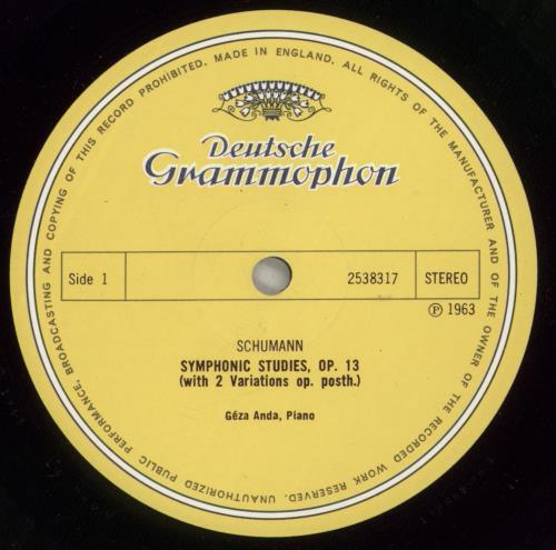 Robert Schumann Schumann: Symphonic Etudes, Op. 13 / Fantasy In C Major, Op. 17 vinyl LP album (LP record) UK S5-LPSC878413