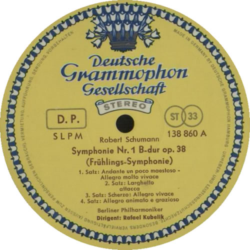 Robert Schumann Symphonien 1 & 4 - 2nd vinyl LP album (LP record) German S5-LPSY612042