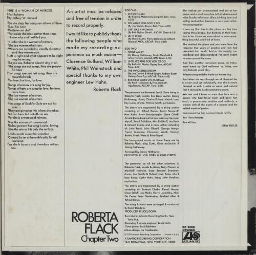 Roberta Flack Chapter Two vinyl LP album (LP record) US RFKLPCH684903