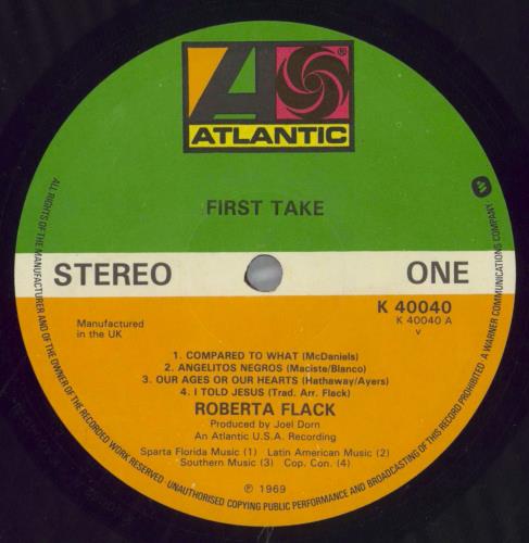 Roberta Flack First Take vinyl LP album (LP record) UK RFKLPFI821025