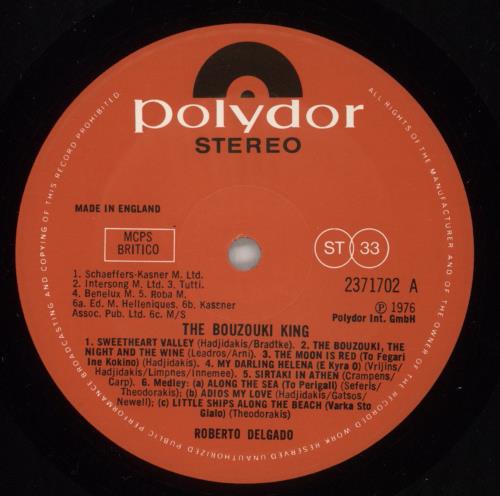 Roberto Delgado Bouzouki Vol. 2 vinyl LP album (LP record) UK 7RDLPBO864183