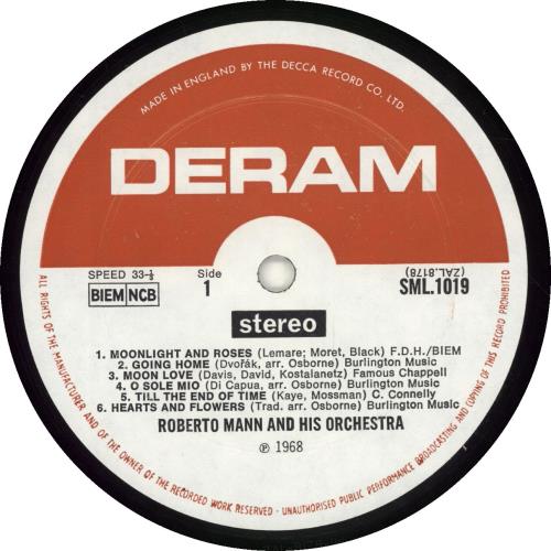 Roberto Mann The Great Love Themes vinyl LP album (LP record) UK RRVLPTH697520