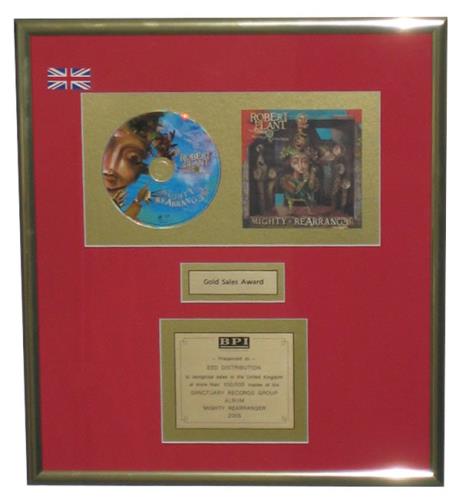 Robert Plant Mighty Rearranger award disc UK PLAAWMI429720