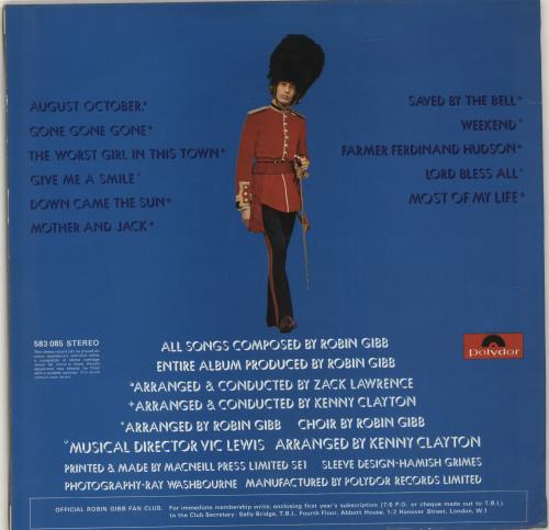 Robin Gibb Robin's Reign vinyl LP album (LP record) UK RGILPRO380130