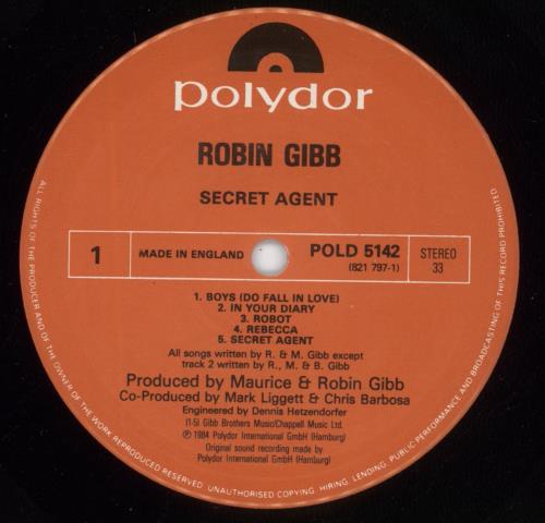 Robin Gibb Secret Agent vinyl LP album (LP record) UK RGILPSE571597