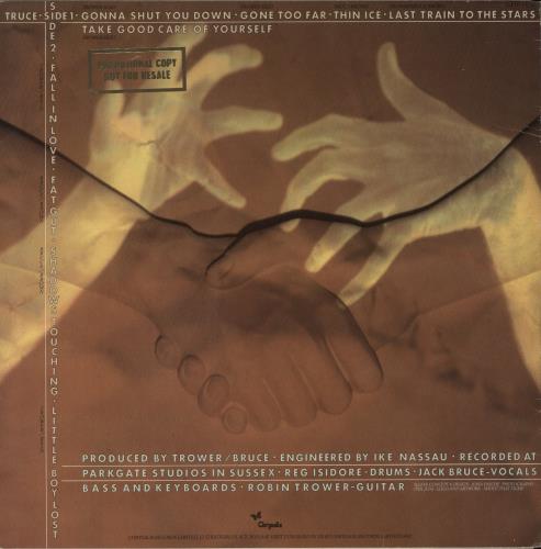 Robin Trower & Jack Bruce Truce - Gold promo stamped vinyl LP album (LP record) UK R1KLPTR614966