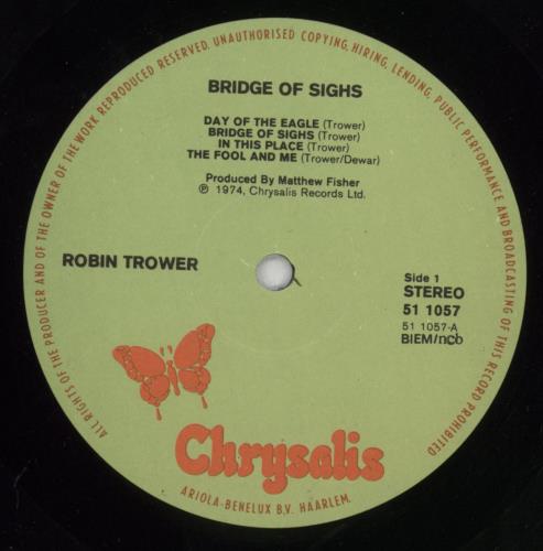 Robin Trower Bridge Of Sighs vinyl LP album (LP record) UK RTRLPBR828270
