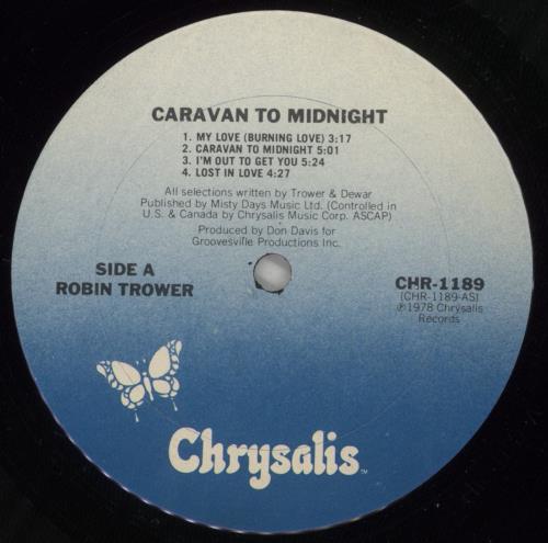 Robin Trower Caravan To Midnight vinyl LP album (LP record) US RTRLPCA874141