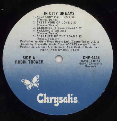 Robin Trower In City Dreams vinyl LP album (LP record) US RTRLPIN686099
