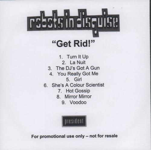 Robots In Disguise Get Rid! CD-R acetate UK X6BCRGE669502