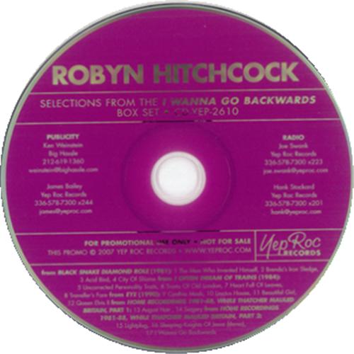 Robyn Hitchcock Selections From 'I Wanna Go Backwards' Box Set US Promo