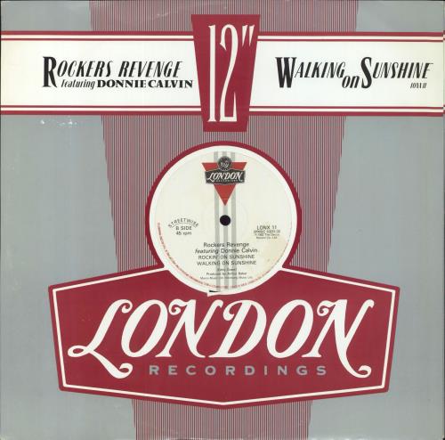 Rocker's Revenge Walking On Sunshine - Die-Cut Sleeve 12" vinyl single (12 inch record / Maxi-single) UK RVN12WA552870