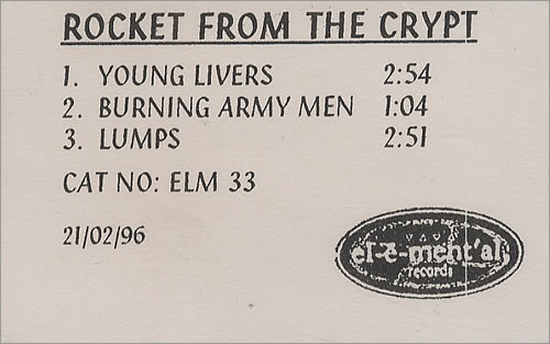 Rocket From The Crypt Young Livers cassette single UK RFCCMYO277720