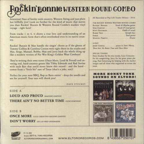 Rockin' Bonnie Western Bound Combo Loud And Proud! 7" vinyl single (7 inch record / 45) Spanish 75E07LO851746